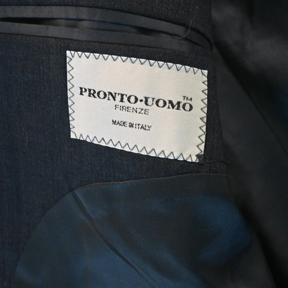 Pronto Uomo‎ 42L 36x32 Gray 100% Wool Italy Made Mens Jacket Pants Suit